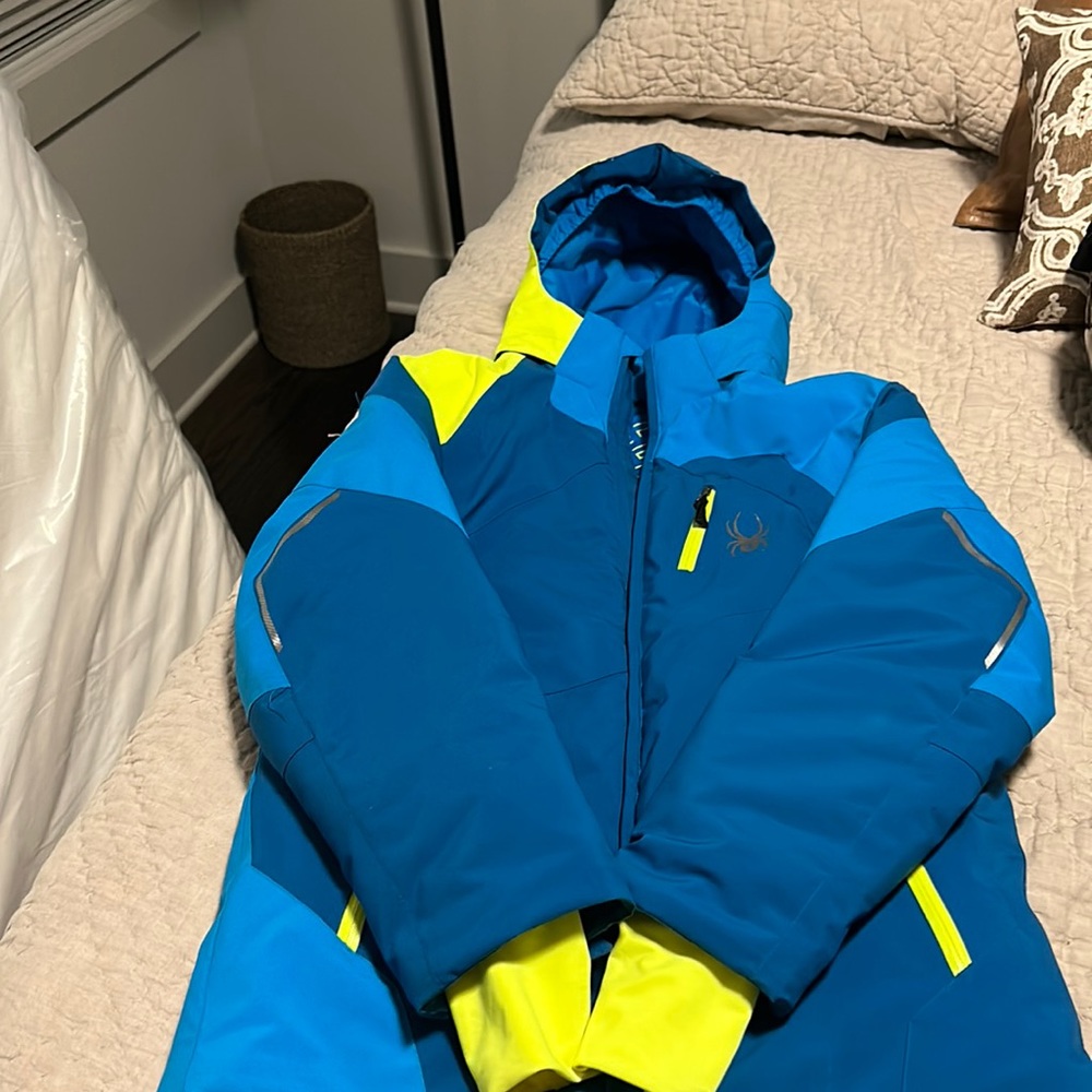 Boy’s size 18 ski jacket with matching base layer and gloves